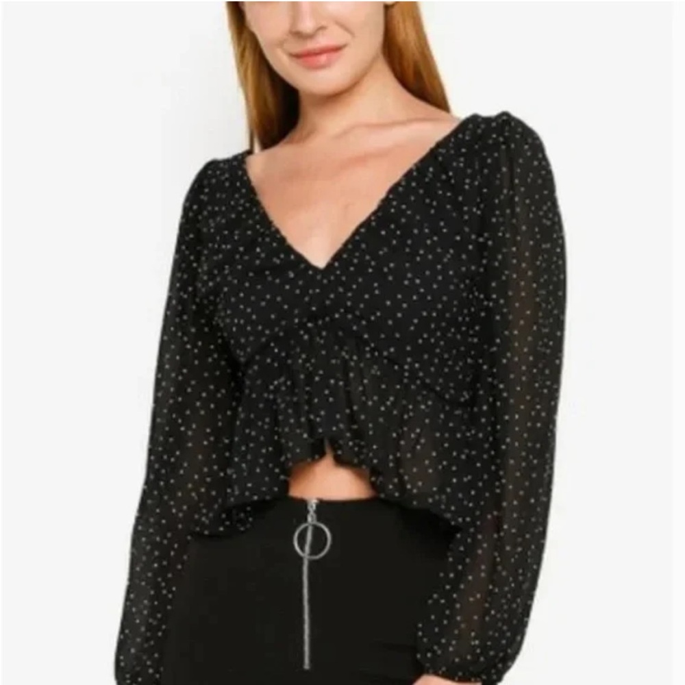 H&M Polka Dot Peplum Blouse